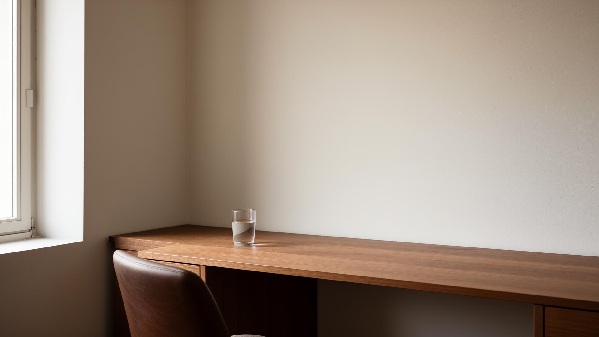 A quiet workspace — calm, considered, ready.